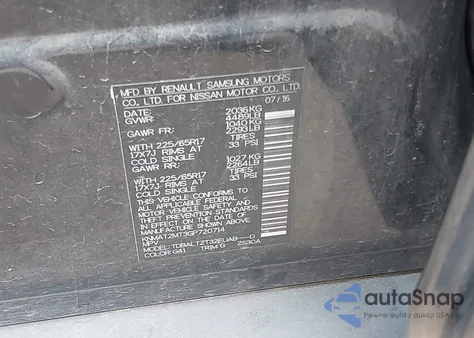 2016 Nissan Rogue Sv z USA, uszkodzony, nr VIN KNMAT2MT3GP720714